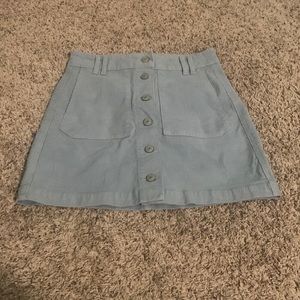 Light Blue Button Ip Skirt American Eagle